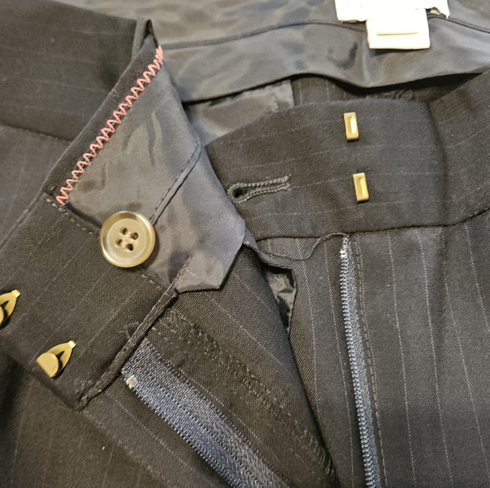 J Crew Black Pinstripe Dress Pant - Picture 3 of 3